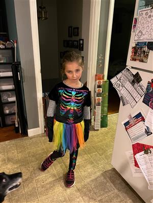 Ages 8-9: Julia Bridges as a Rainbow Skeleton
